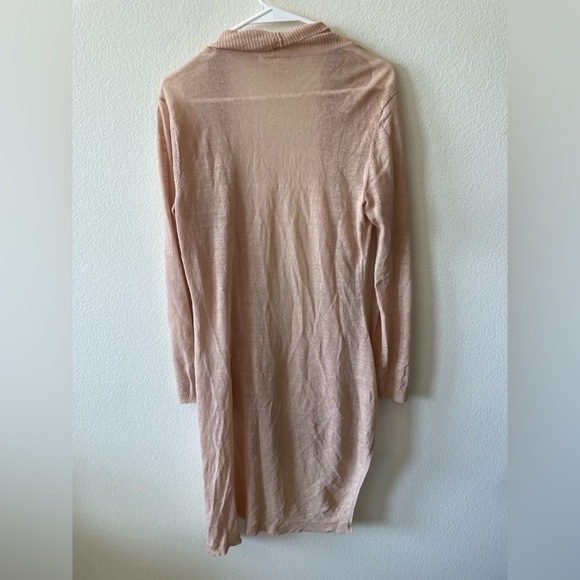 Eileen fisher cream linen blend light weight long cardigan - Picture 3 of 4